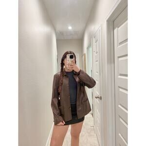 Liz Claiborne brown leather jacket - size XL